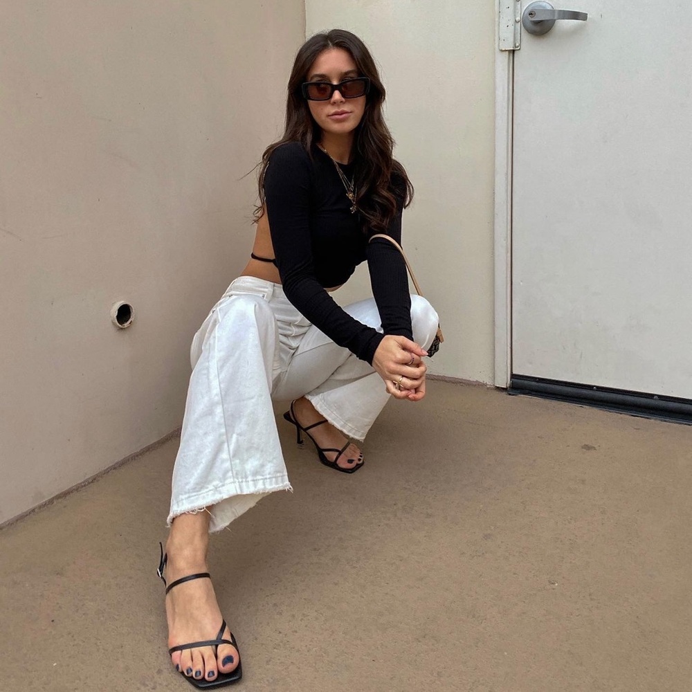 Black long sleeve open back